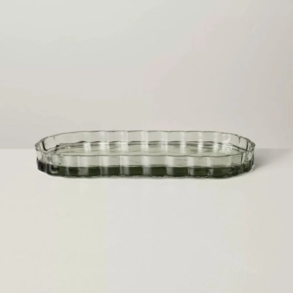 Fluted‎ Glass Bathroom Tray Light Green - Hearth & Hand Magnolia, Target